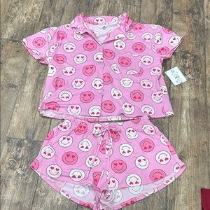 Celebrate It Pink Emoji Women's Pajama Set